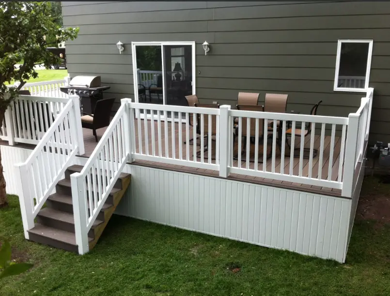 A client's home fitted with outdoor vinyl railings
